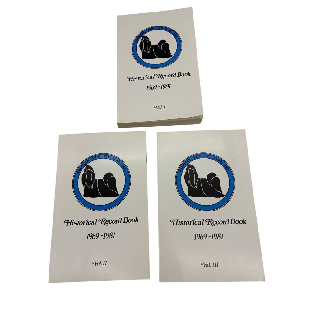 American Shih Tzu Club Historical Record Book 1969-1981 Vol I II III Set 1982
